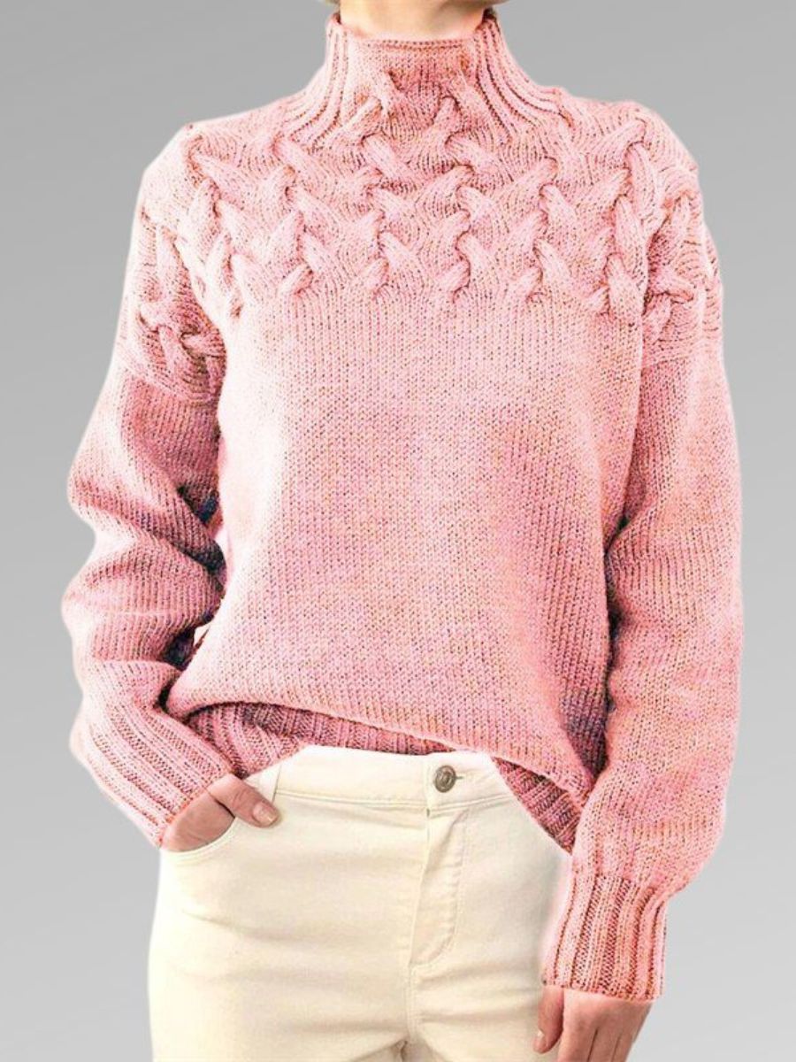 Elegancki sweterek warkoczowy