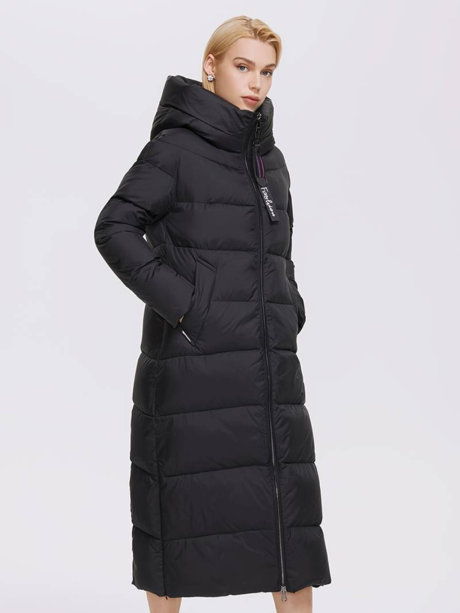 dęuga kurtka zapinana na zamek