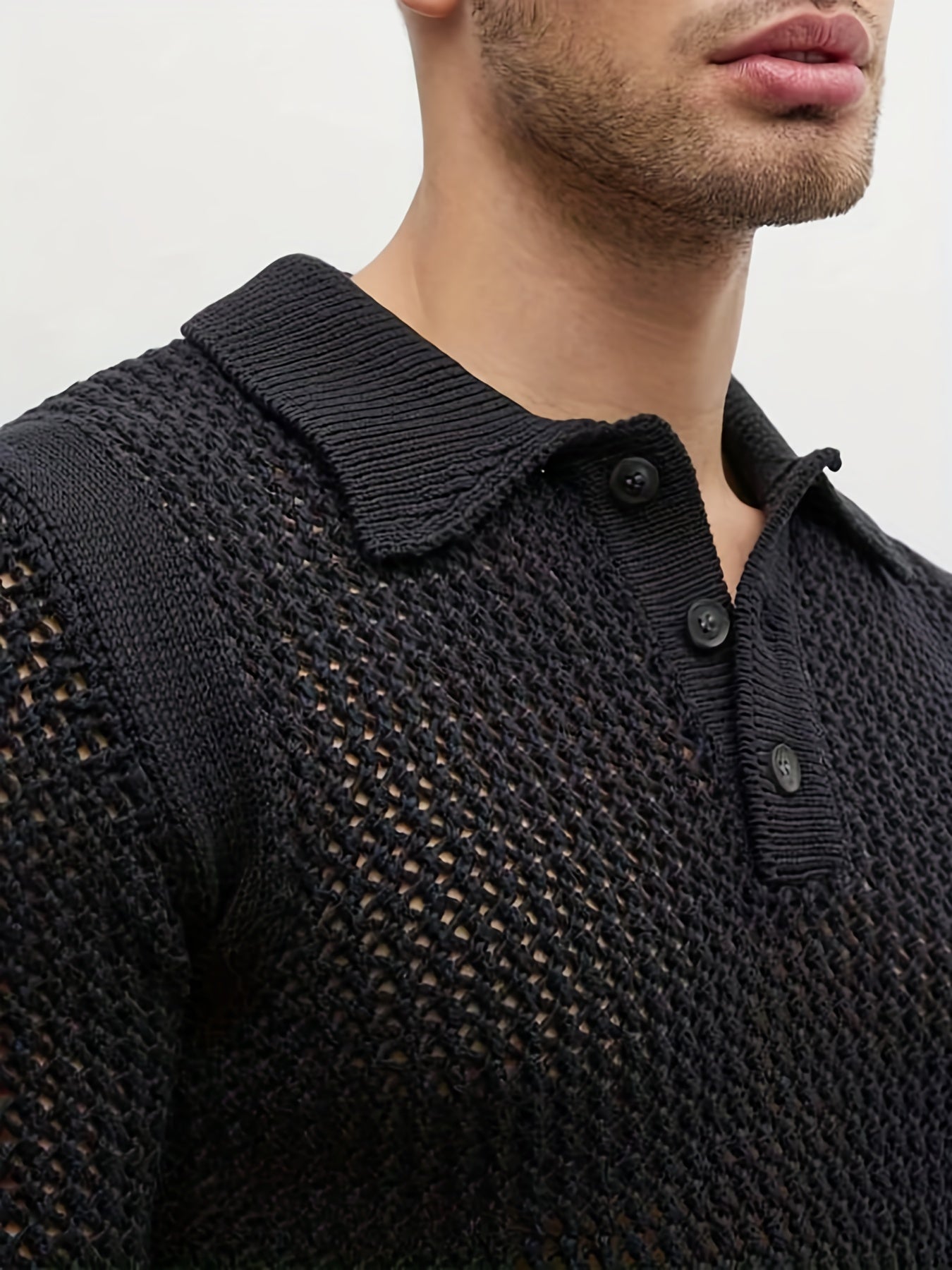 Oddychający sweter z koęnierzykiem polo