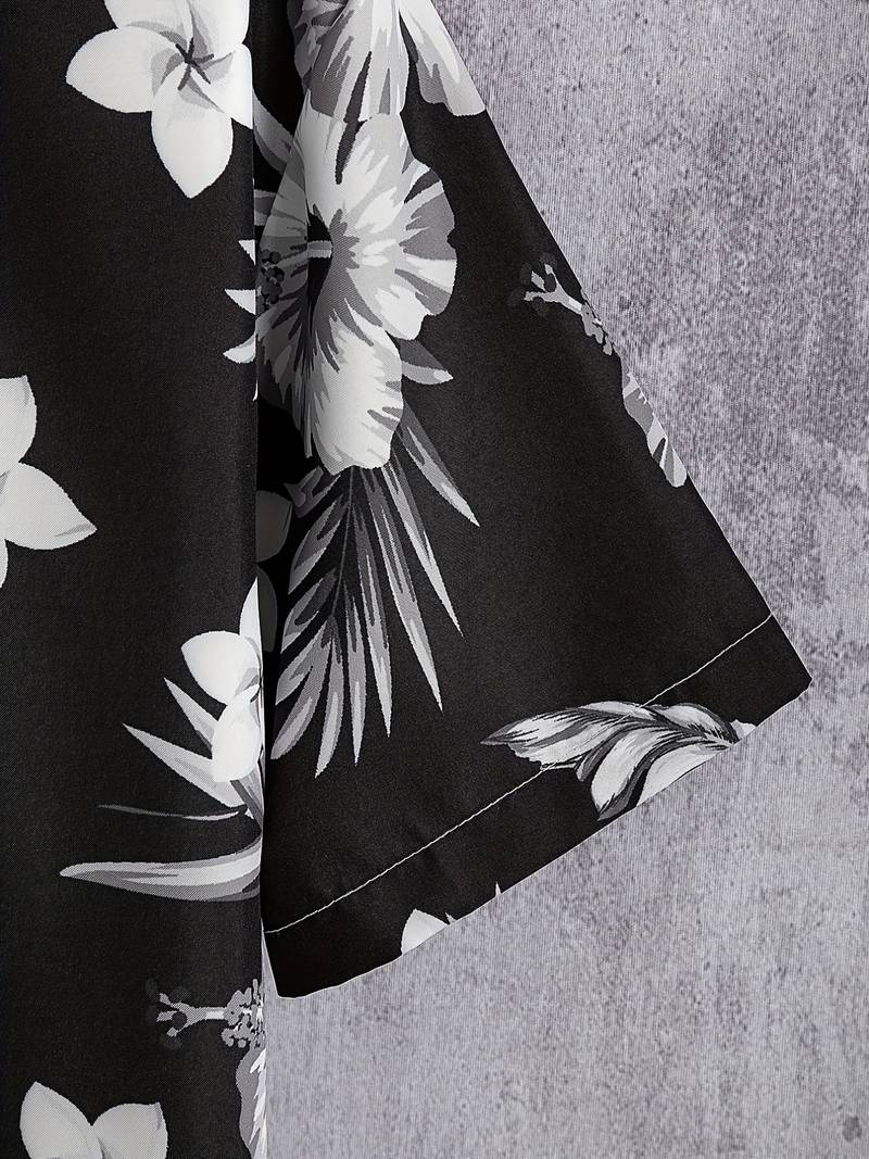 Koszula z krótkim rêkawkiem i kwiatowym wzorem