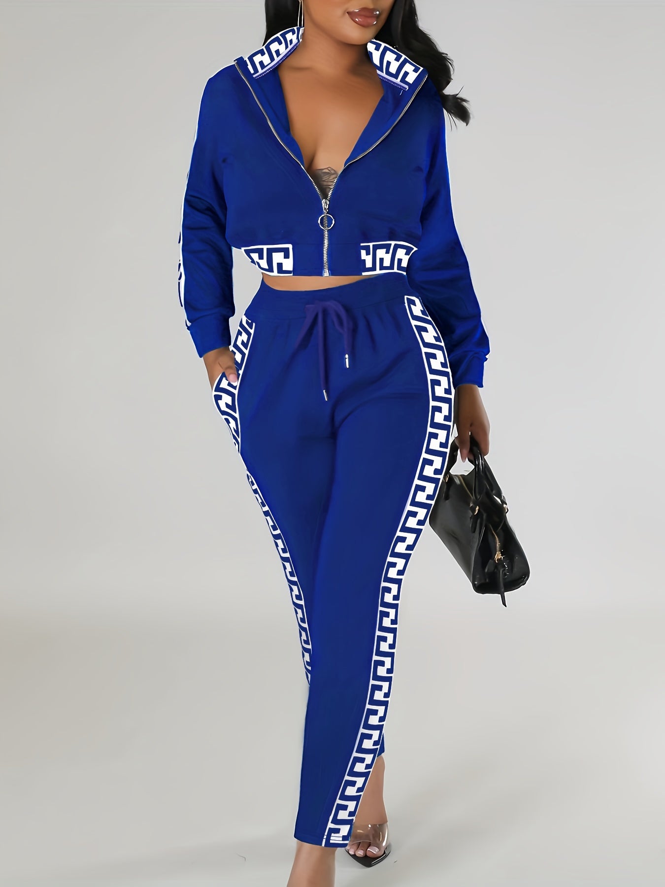 Sportowa kamizelka i spodnie z kontrastową lamówką