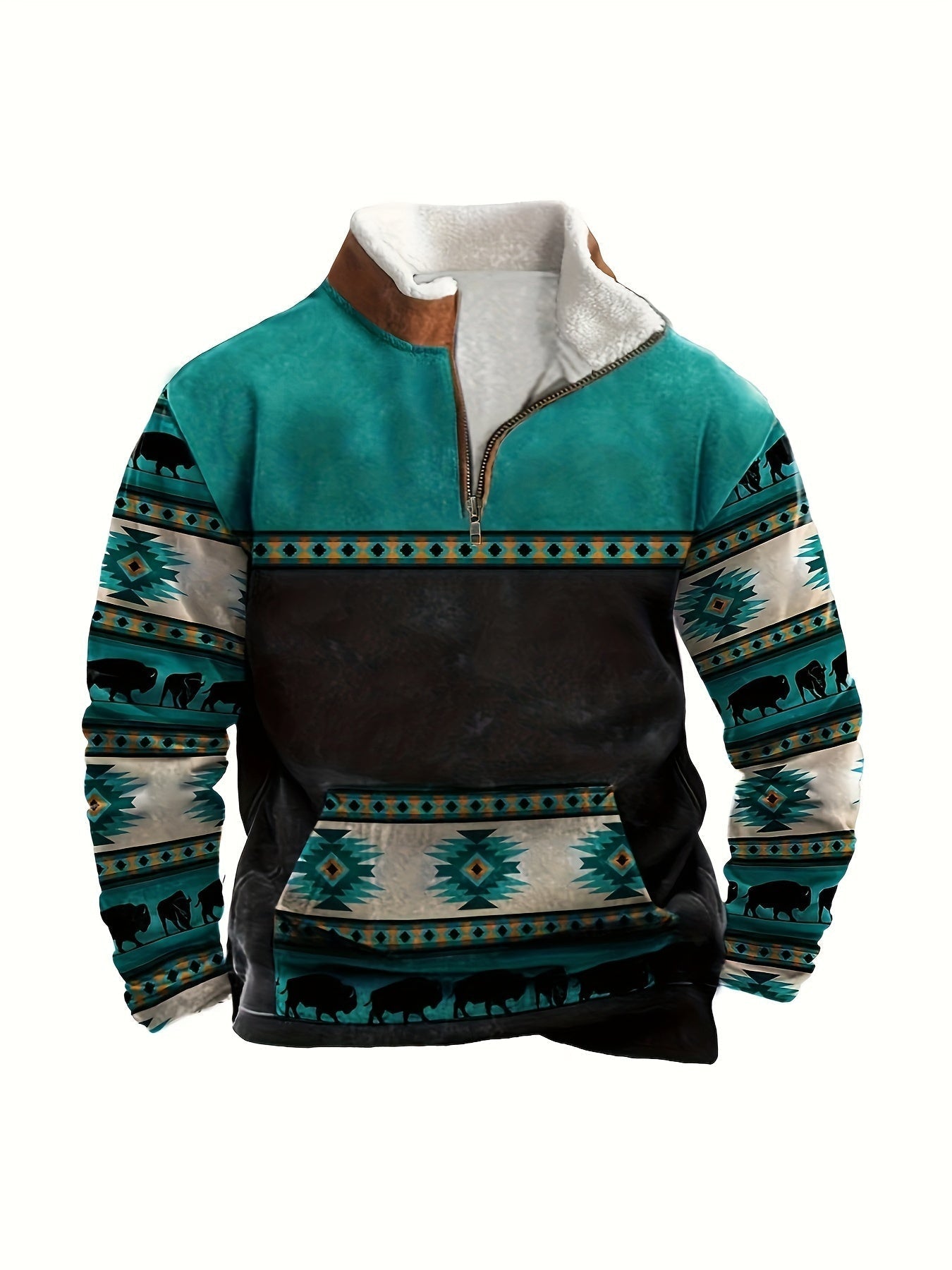 Mêska bluza w stylu retro z podszewką z polaru