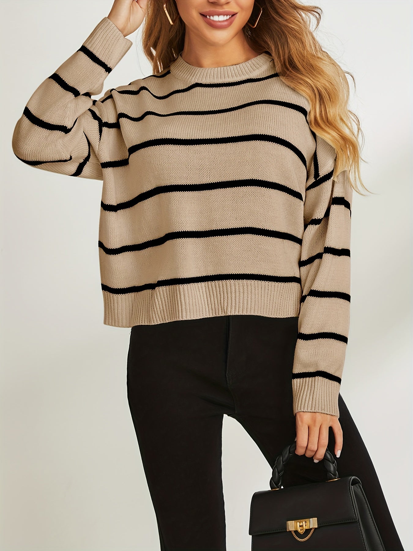 Dzianinowy sweter w paski
