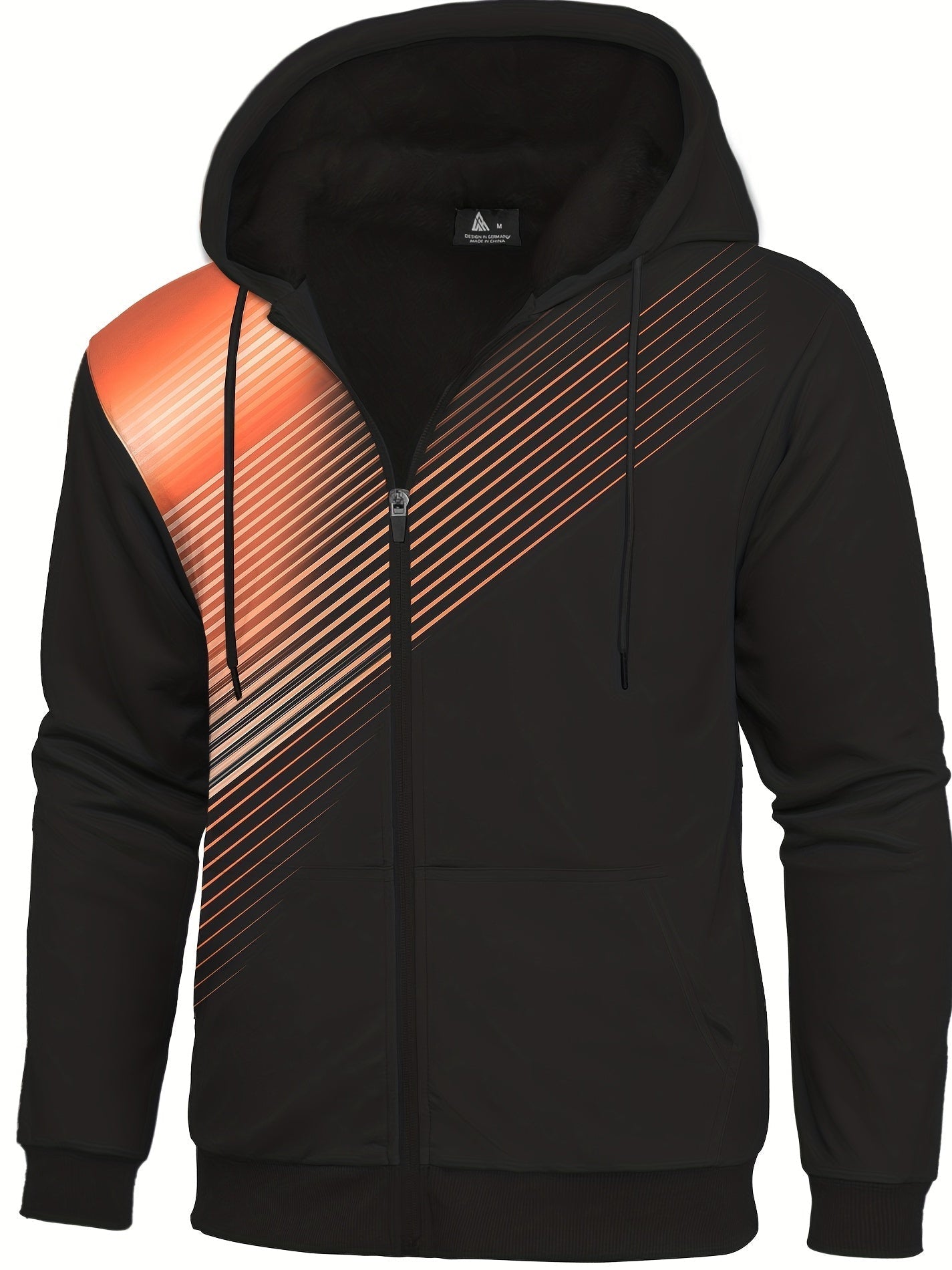 Mêska futrzana bluza z kapturem w paski