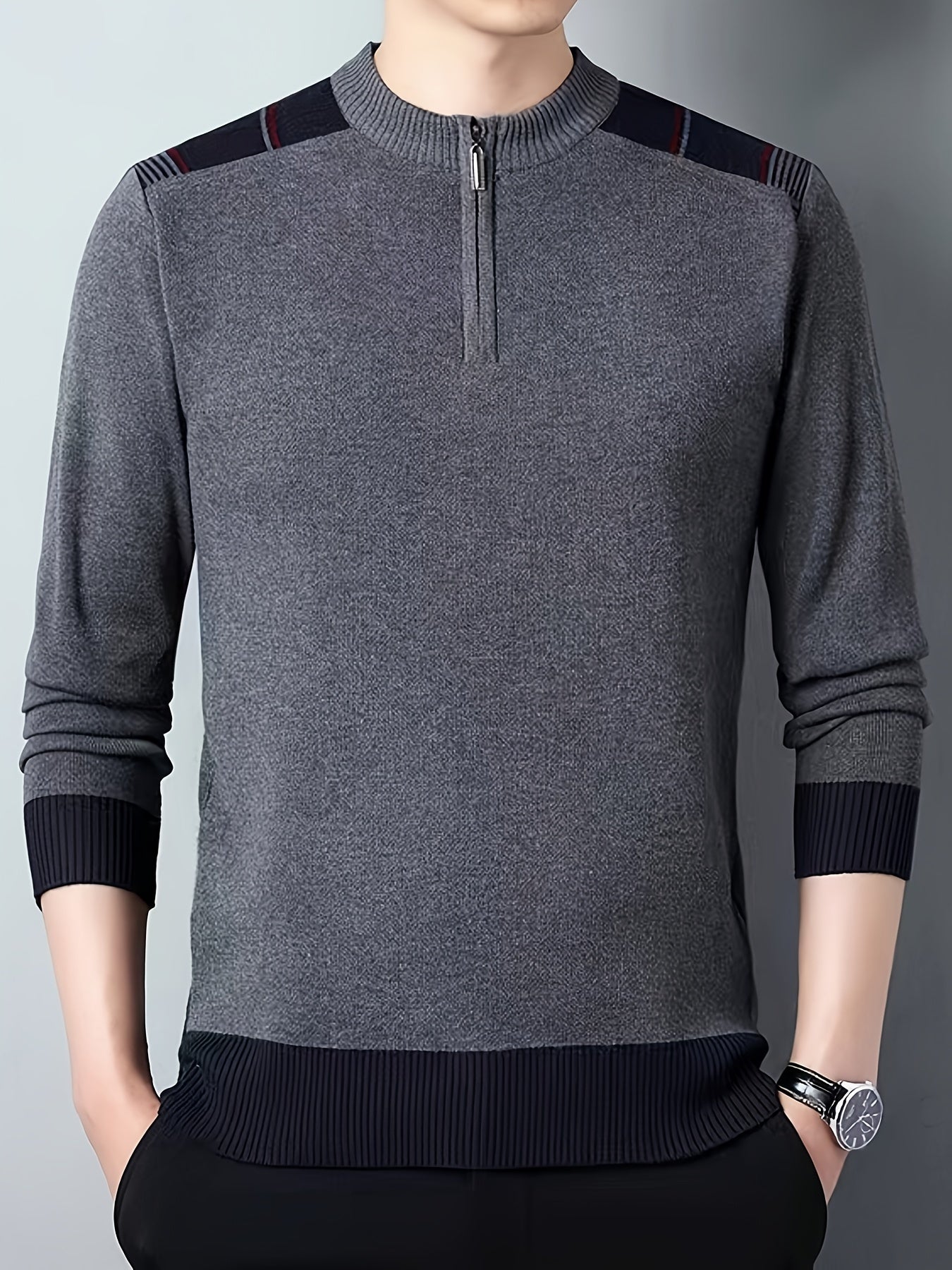 Sweter mêski o luŸnej dzianinie