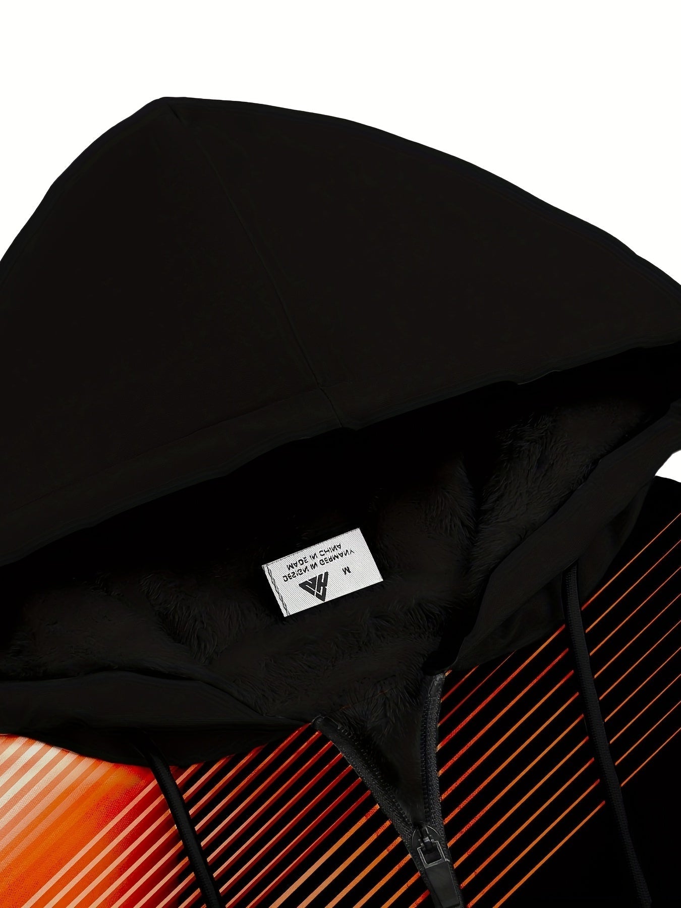 Mêska futrzana bluza z kapturem w paski