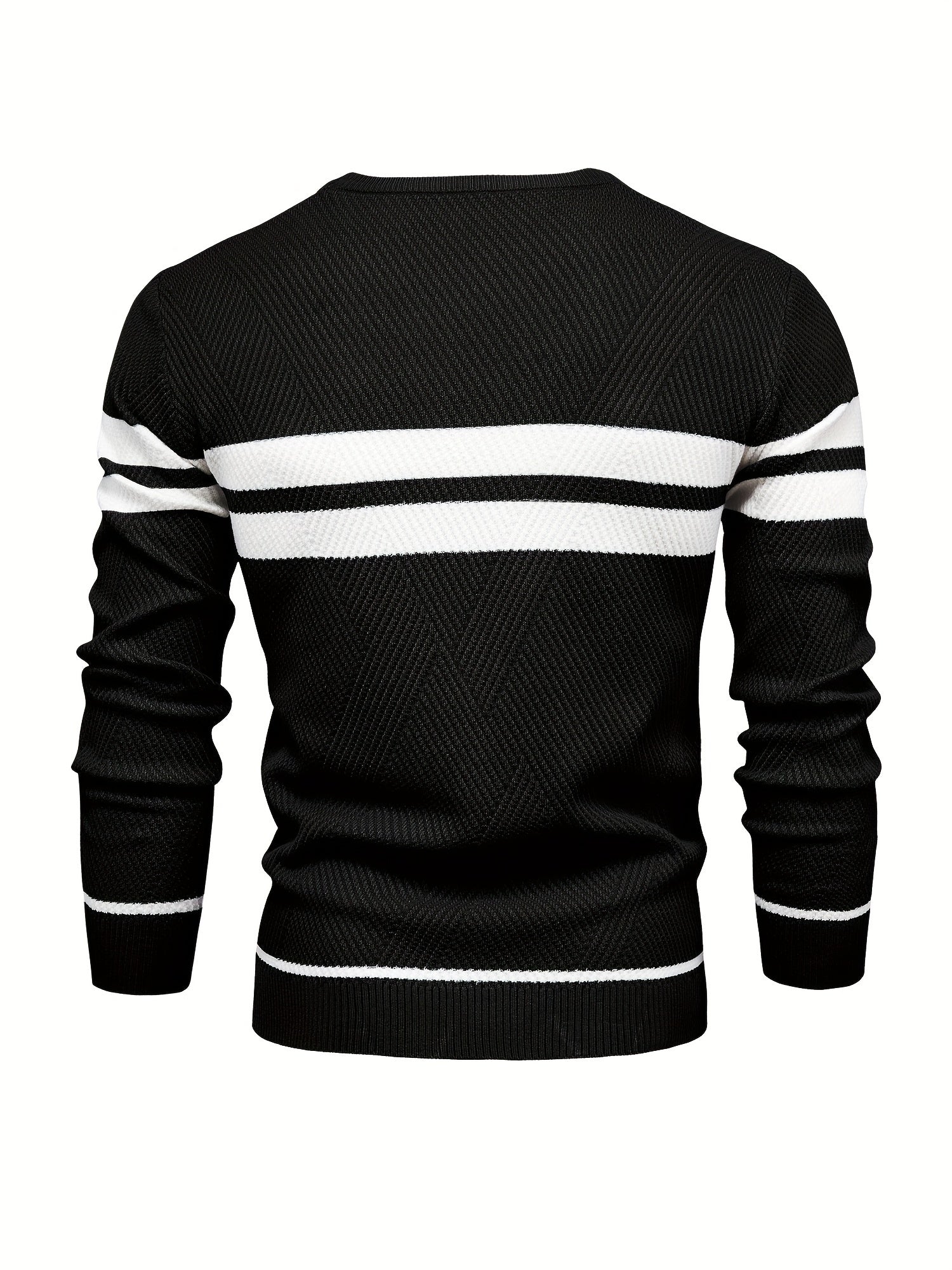 Sweter mêski z dzianiny w paski