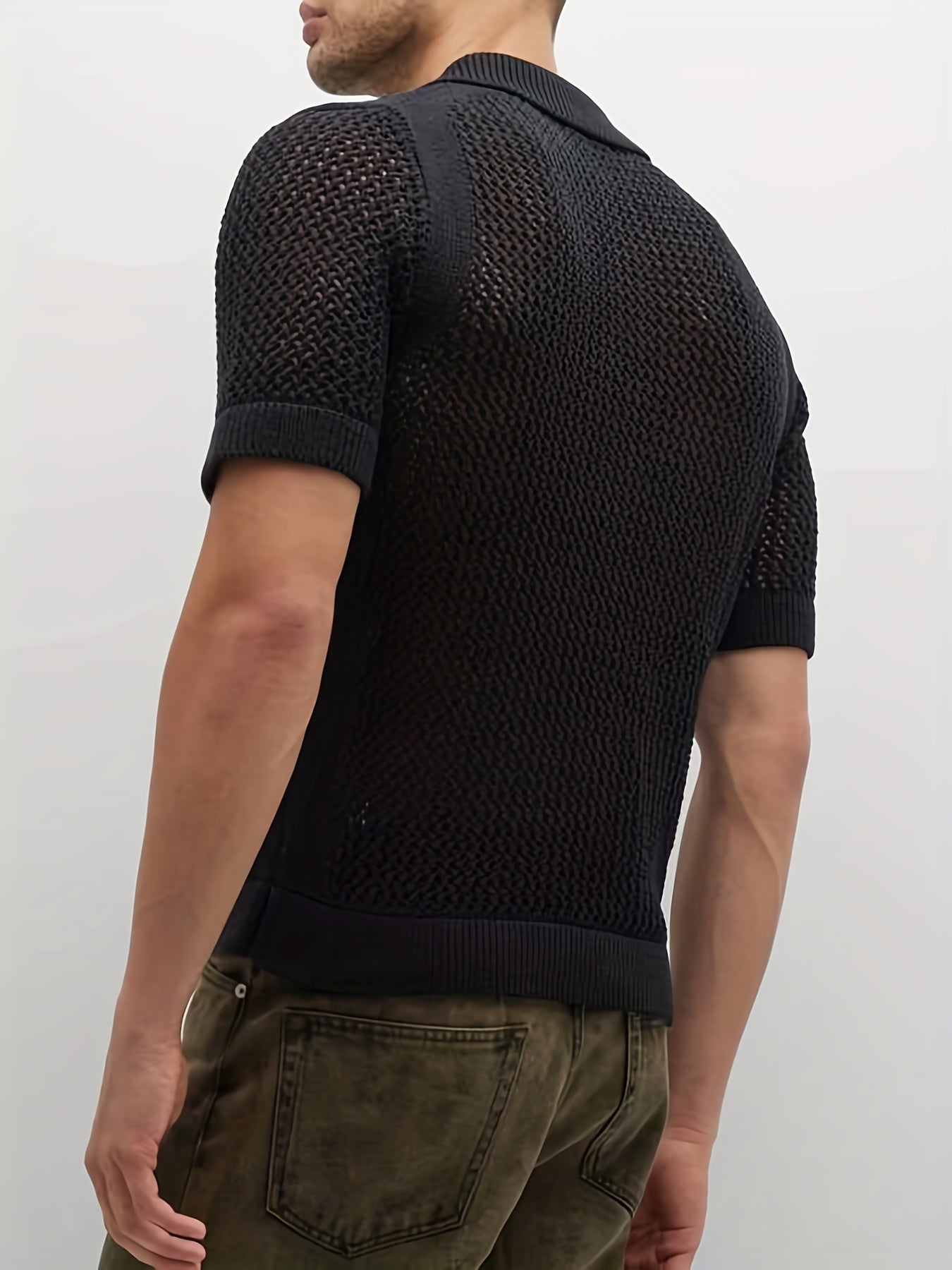 Oddychający sweter z koęnierzykiem polo