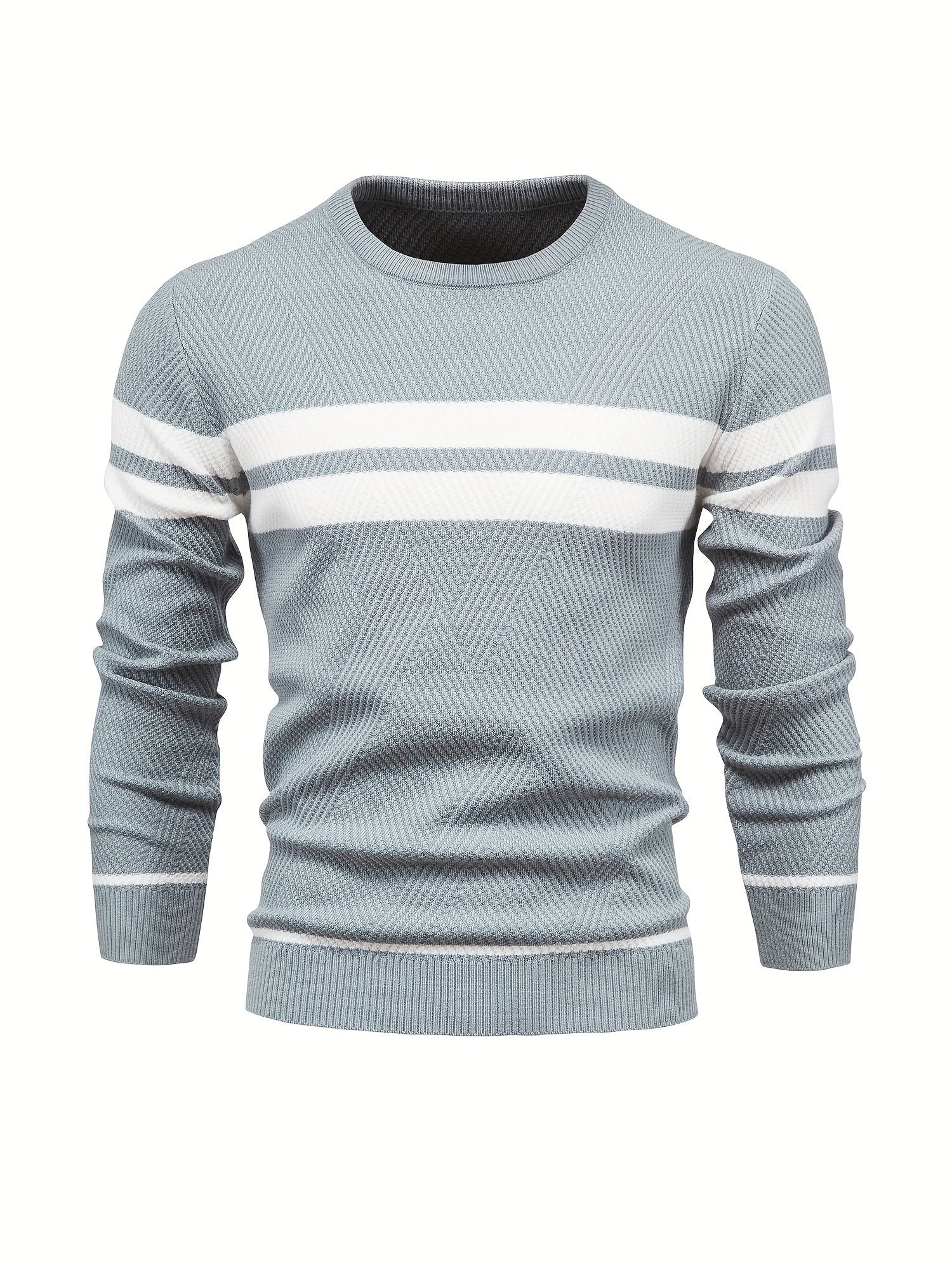 Sweter mêski z dzianiny w paski