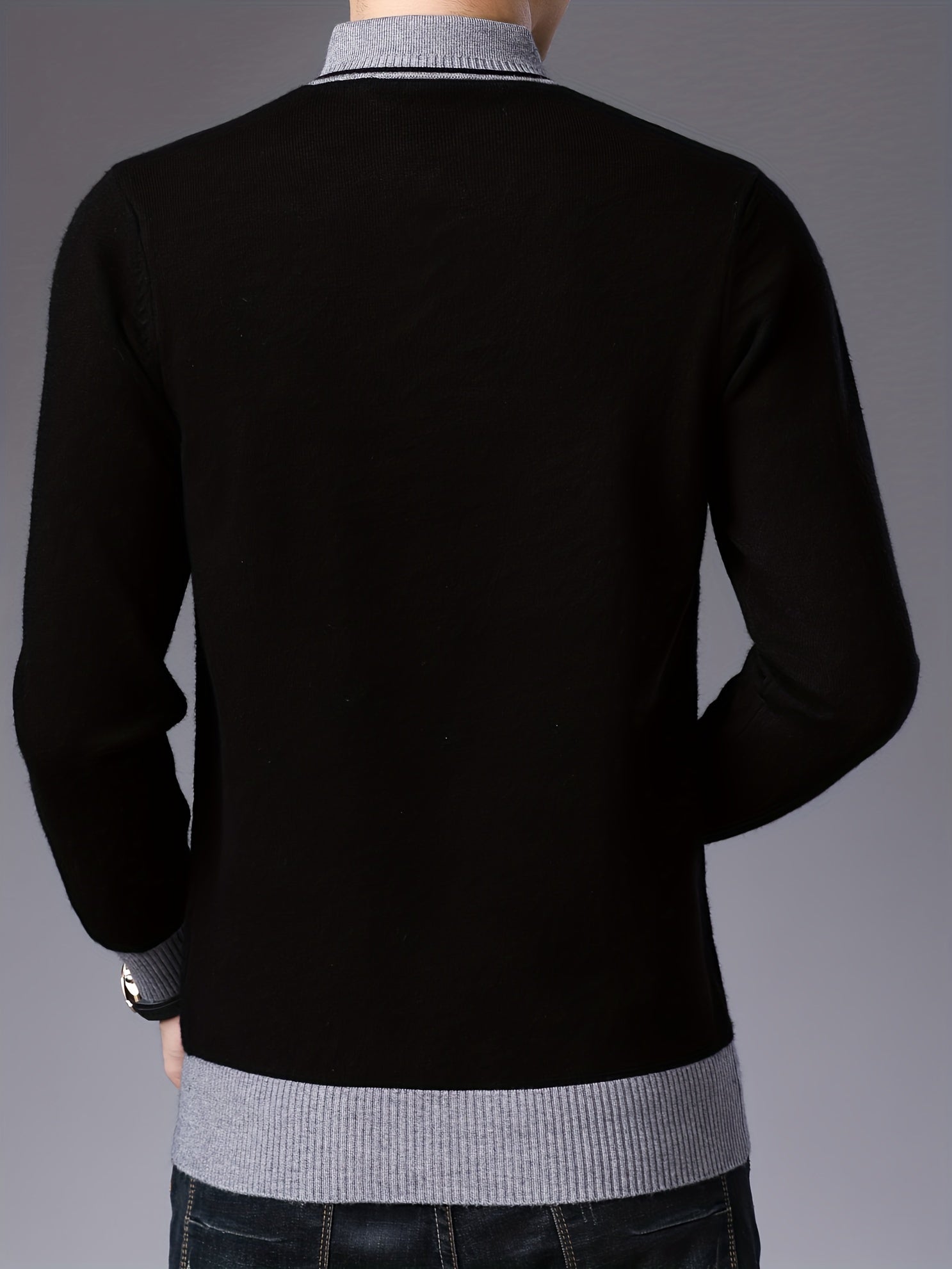 Sweter mêski z szalowym koęnierzem