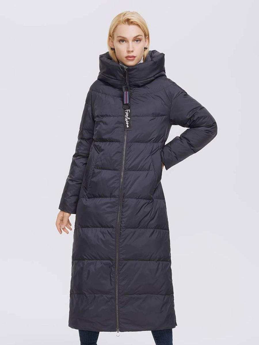 dęuga kurtka zapinana na zamek