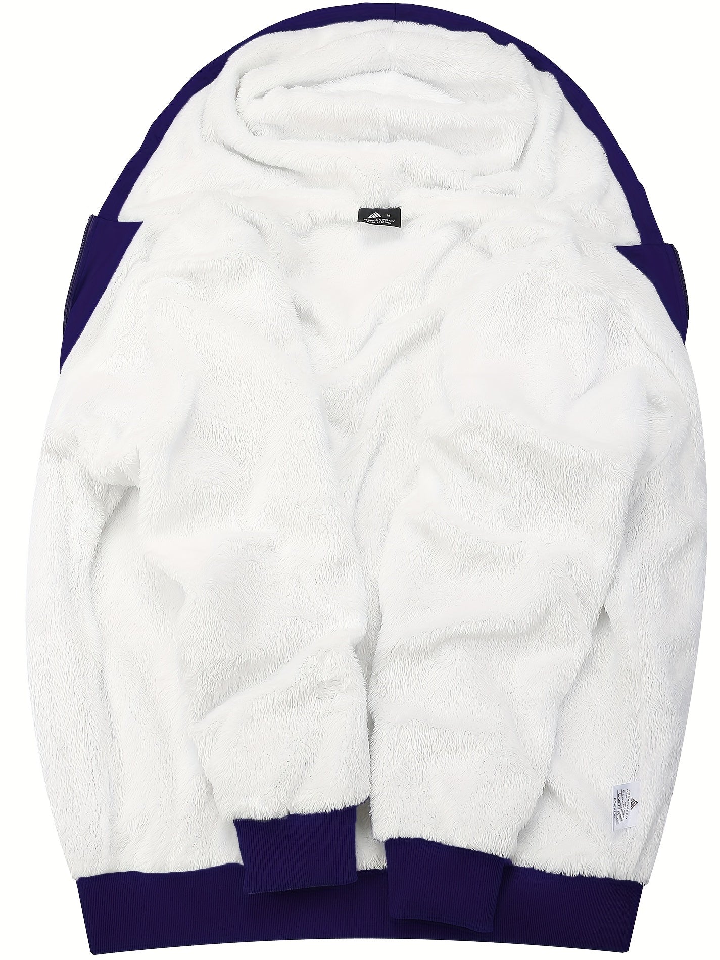 Mêska futrzana bluza z kapturem w paski