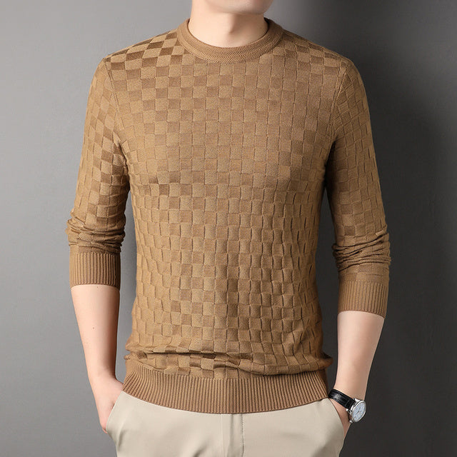 Mêski sweter z dzianiny baweęnianej
