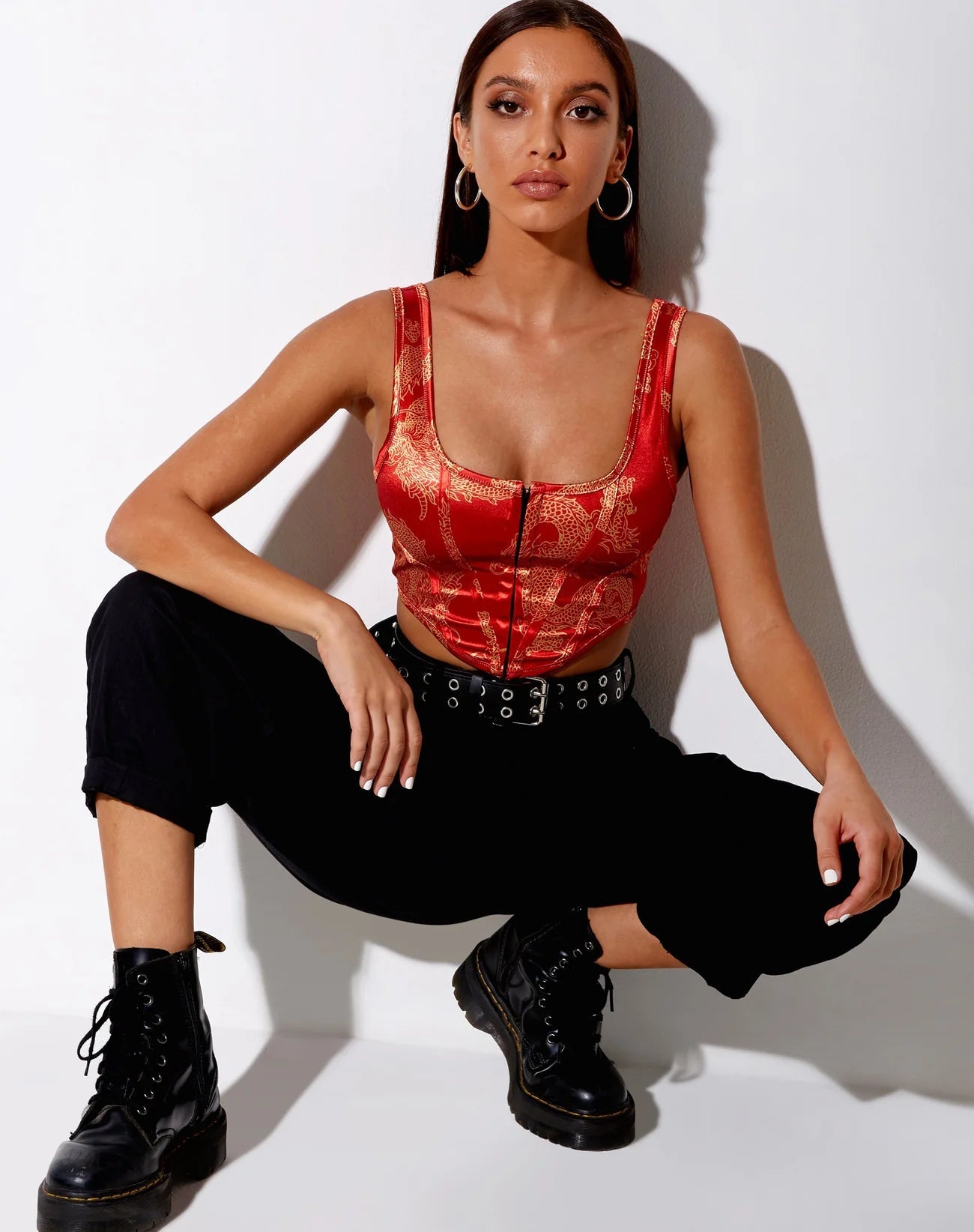 Gorsetowy top z nadrukiem