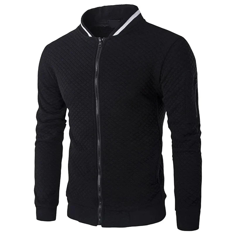 Strukturalny sweter zapinany na zamek