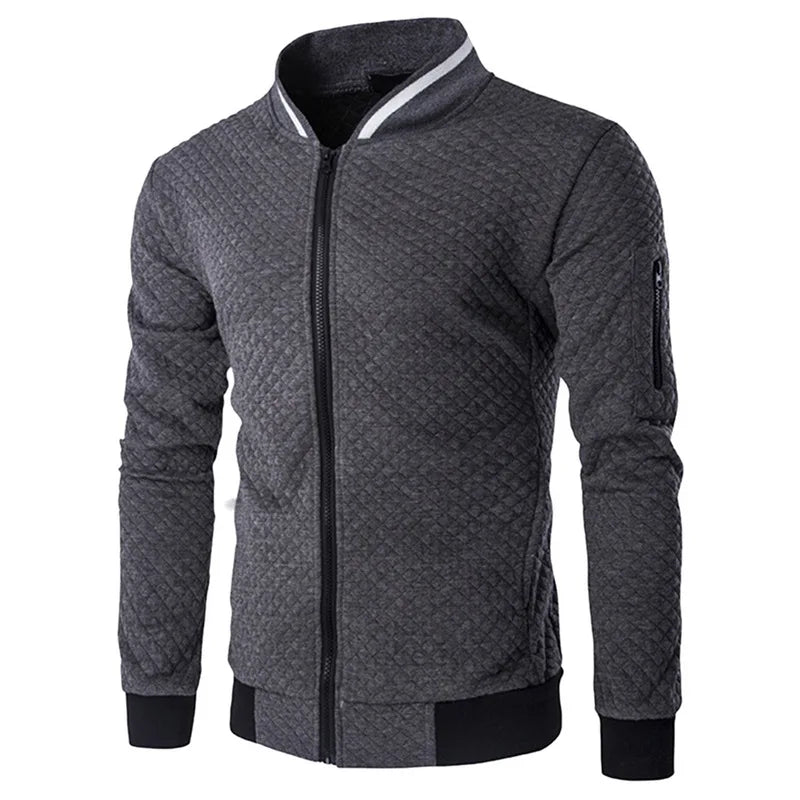 Strukturalny sweter zapinany na zamek