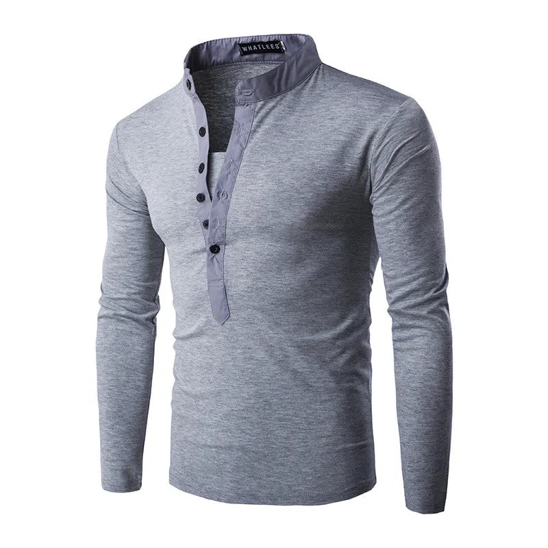 T-shirt z dęugim rêkawem, zapinany na guziki