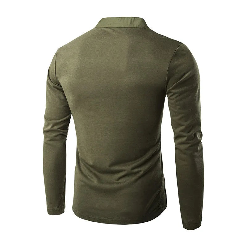 T-shirt z dęugim rêkawem, zapinany na guziki