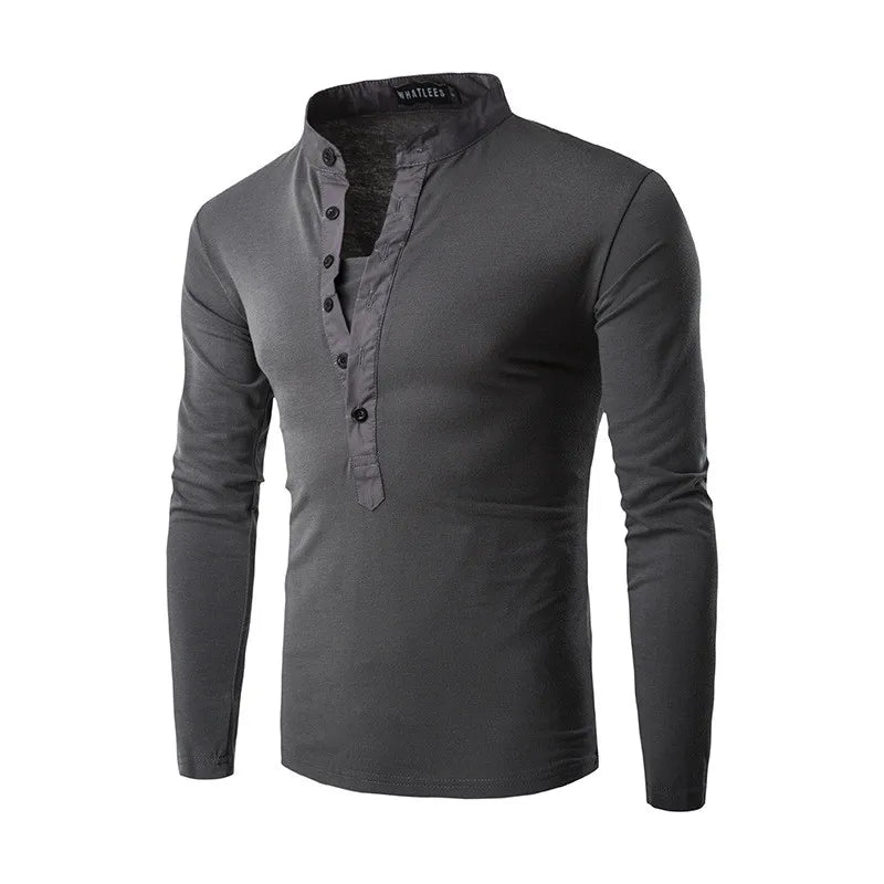 T-shirt z dęugim rêkawem, zapinany na guziki