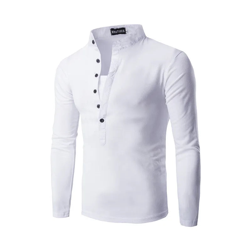 T-shirt z dęugim rêkawem, zapinany na guziki