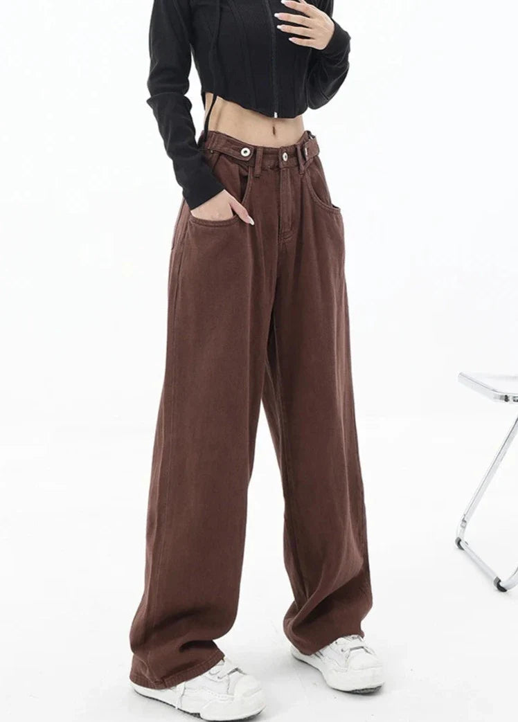 Casualowe jeansy z wysokim stanem