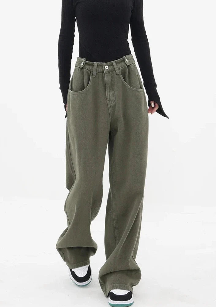 Casualowe jeansy z wysokim stanem