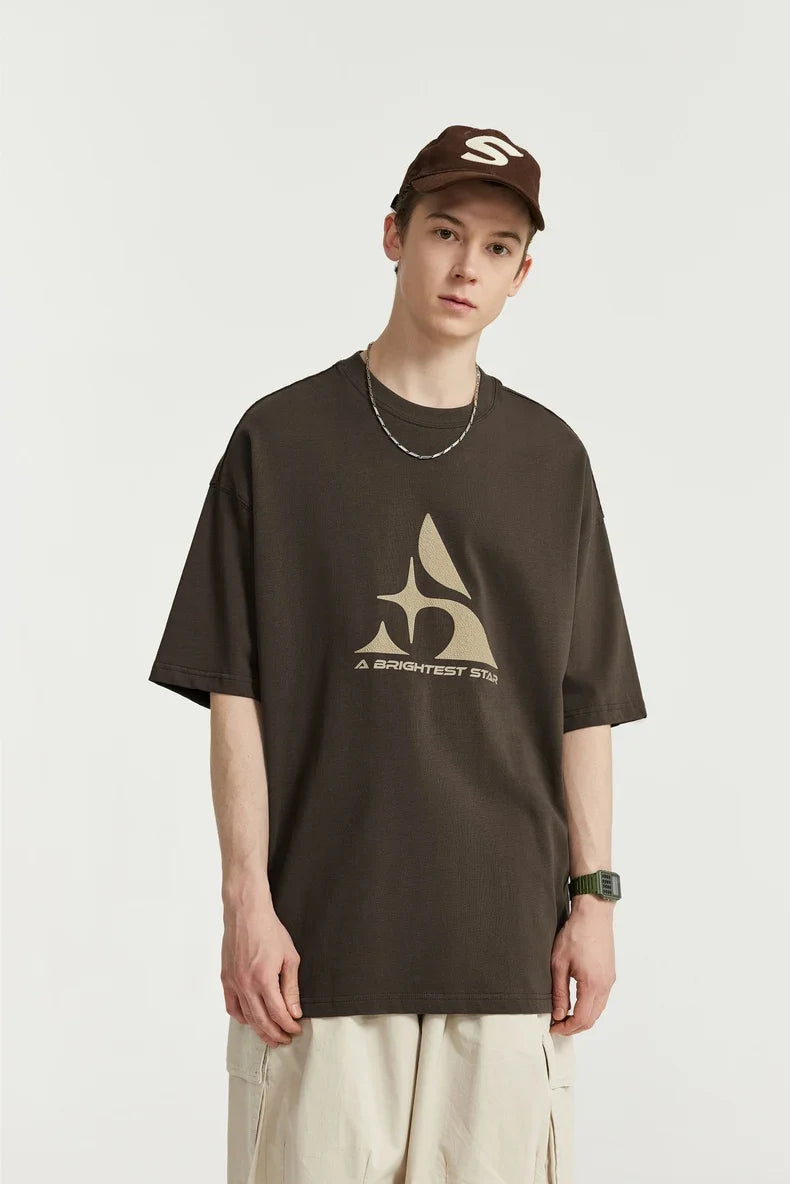 T-shirt z teksturowanej baweęny z nadrukiem