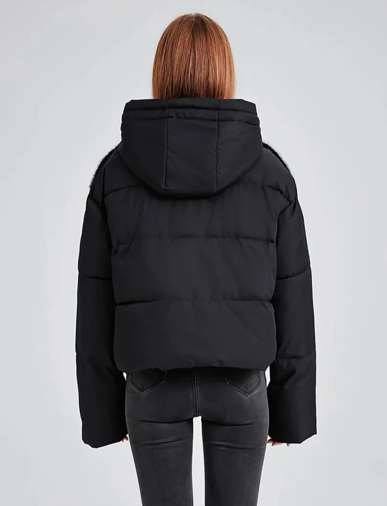 Kurtka futrzana z łączeniem