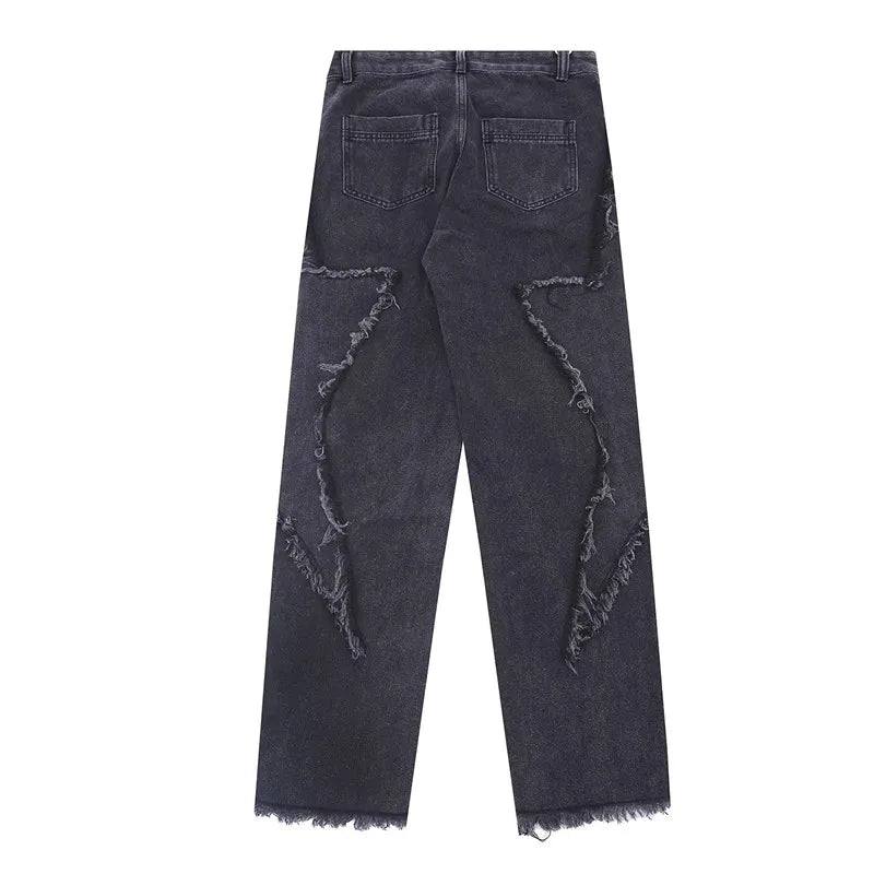 Przecierane jeansy typu oversize