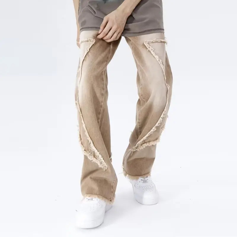 Przecierane jeansy typu oversize