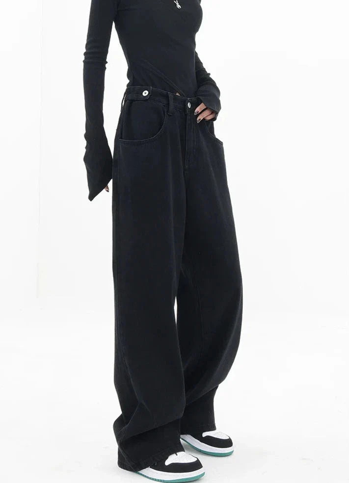 Casualowe jeansy z wysokim stanem