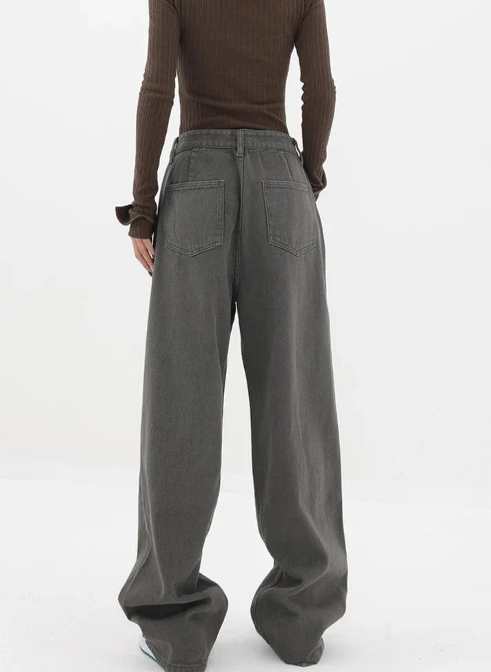 Casualowe jeansy z wysokim stanem