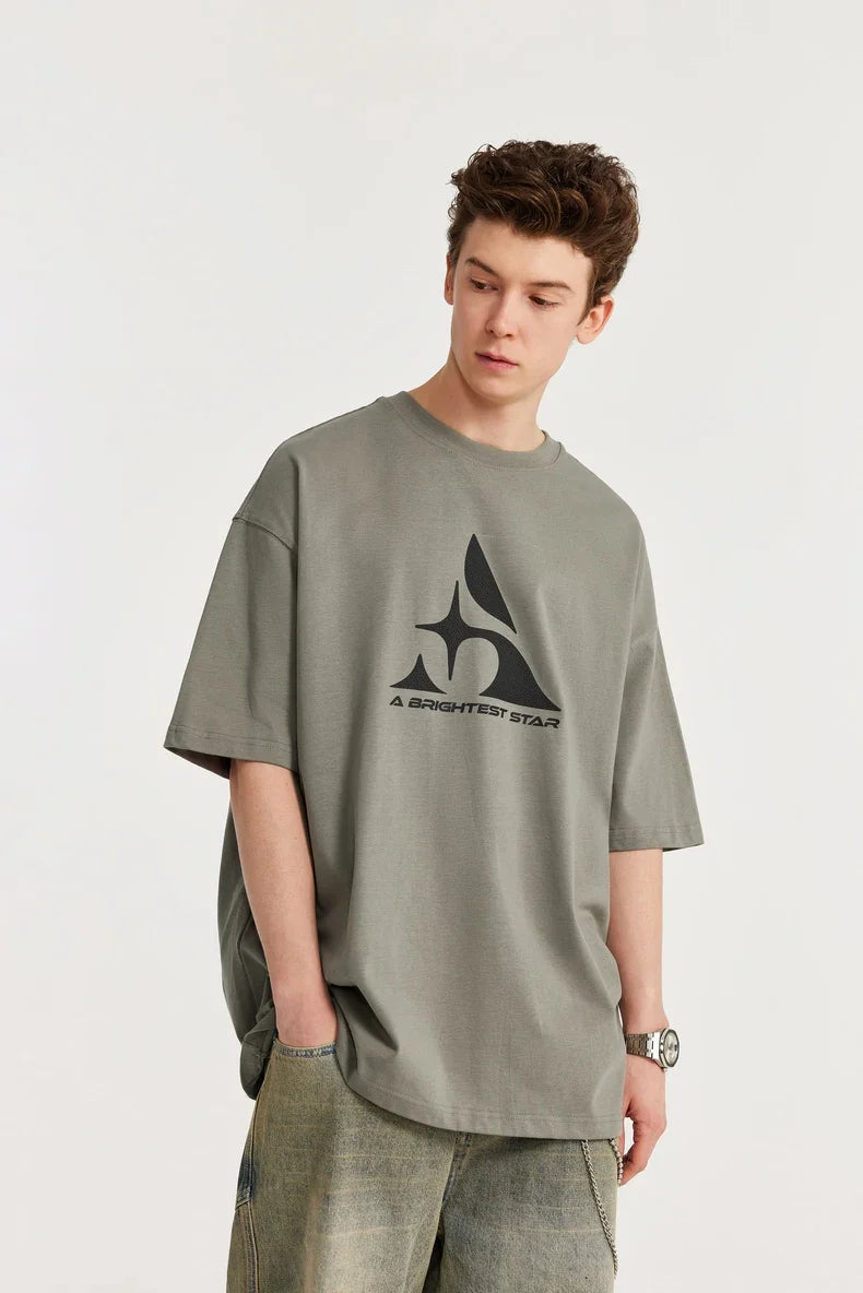T-shirt z teksturowanej baweęny z nadrukiem