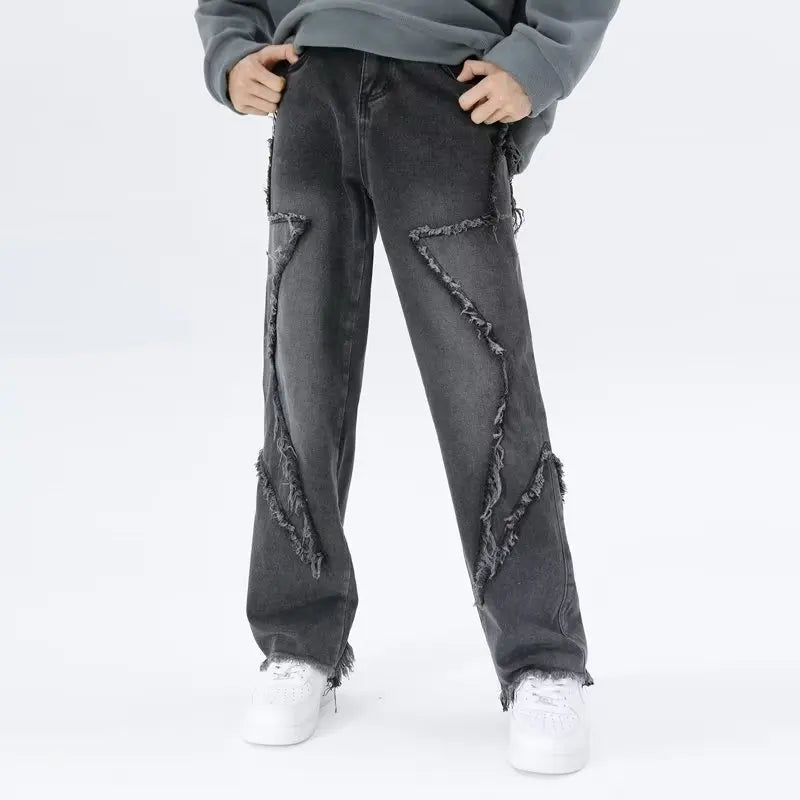 Przecierane jeansy typu oversize