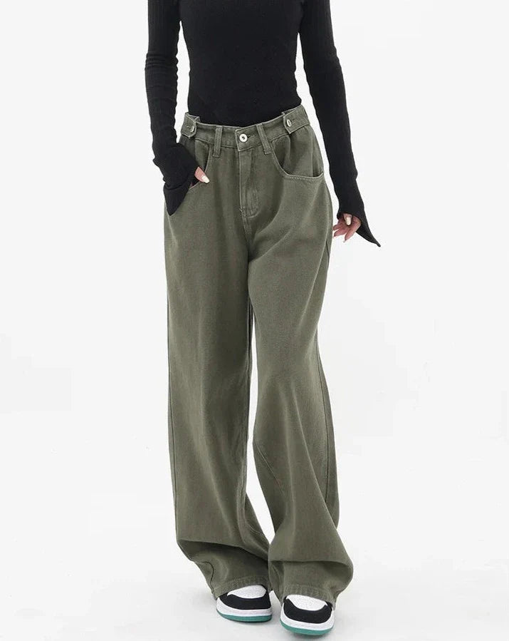 Casualowe jeansy z wysokim stanem