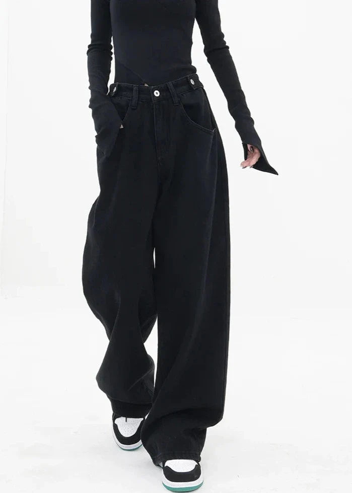 Casualowe jeansy z wysokim stanem