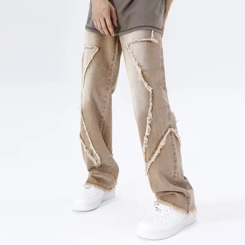 Przecierane jeansy typu oversize