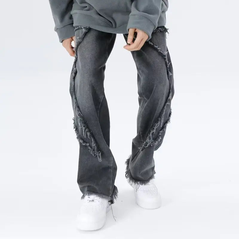 Przecierane jeansy typu oversize
