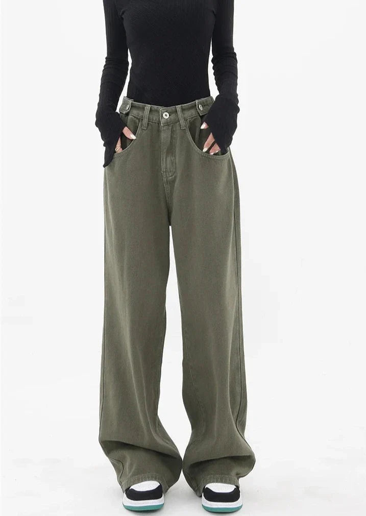 Casualowe jeansy z wysokim stanem