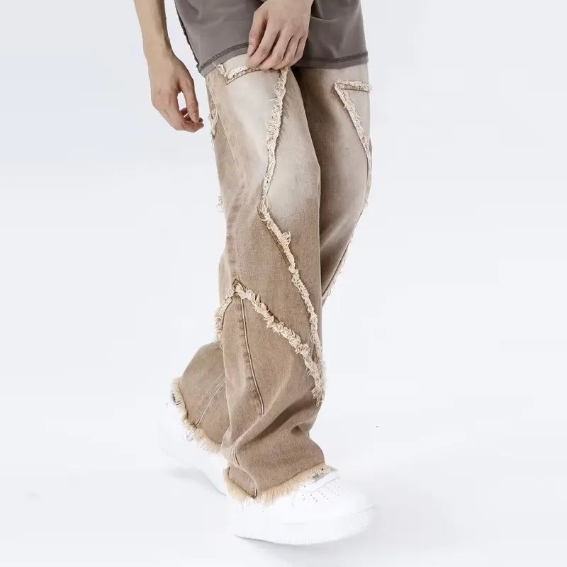 Przecierane jeansy typu oversize
