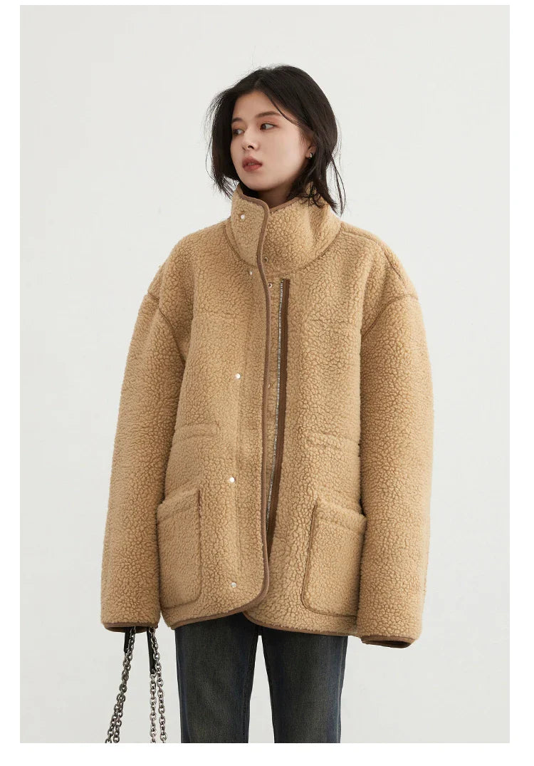 Oversize'owa kurtka zamszowa