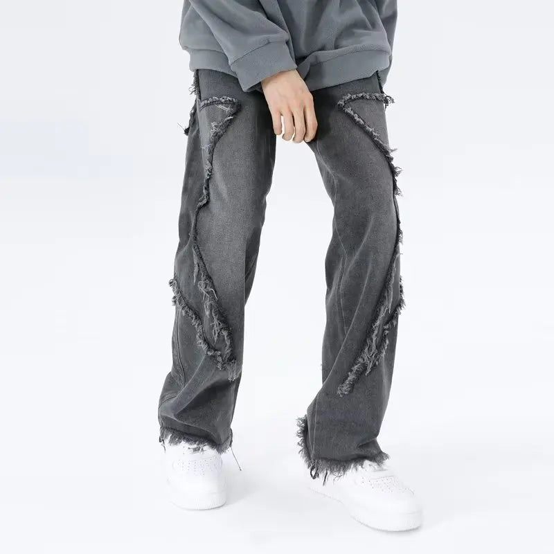 Przecierane jeansy typu oversize
