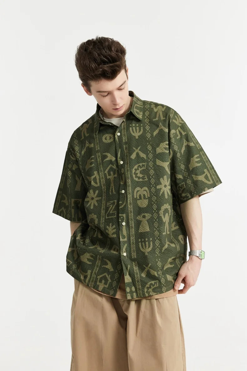 Koszula Seersucker z nadrukiem