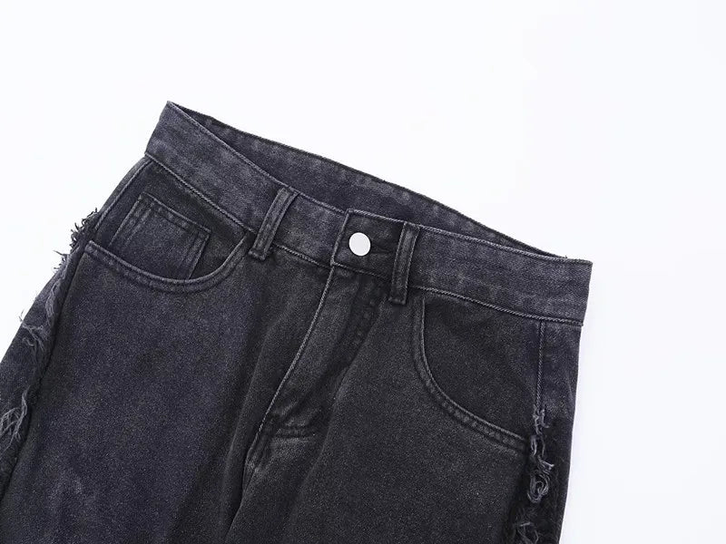 Przecierane jeansy typu oversize