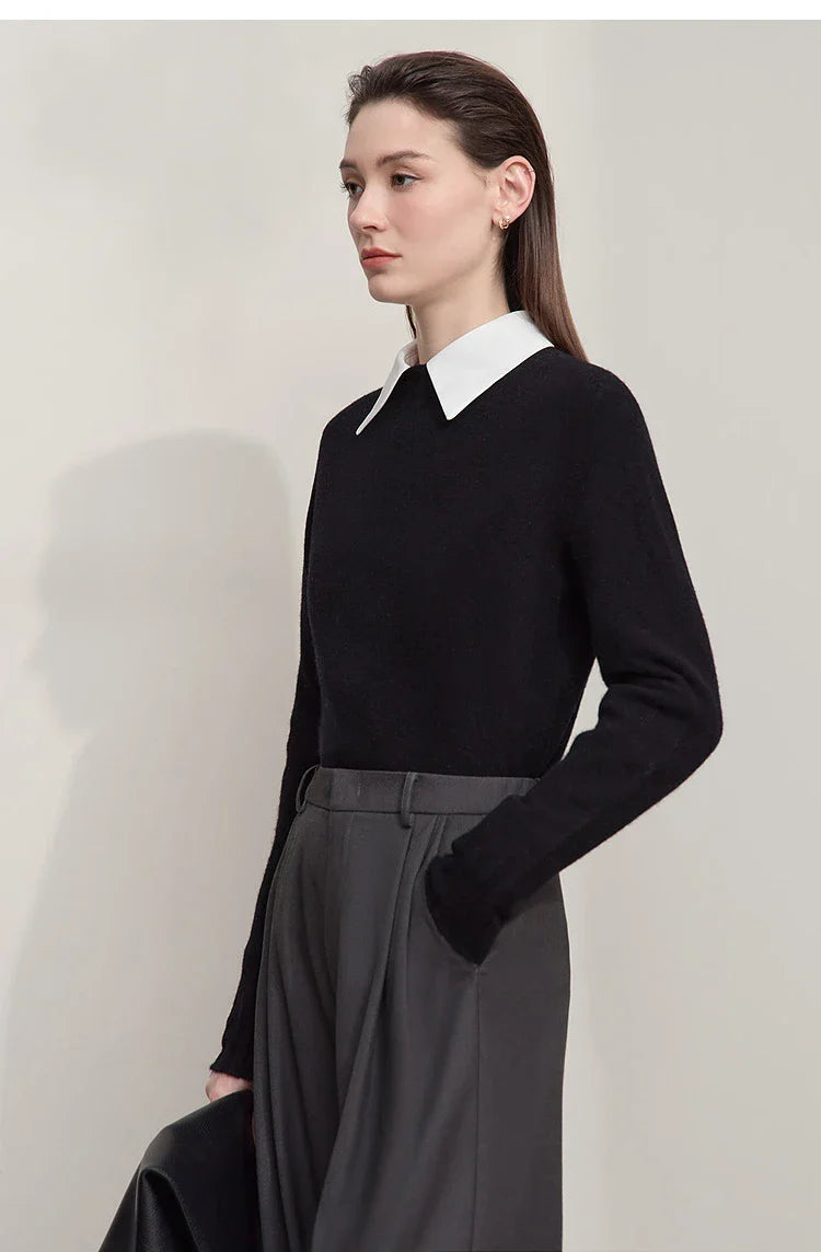 Luźny, swobodny, uniwersalny sweter z wełny