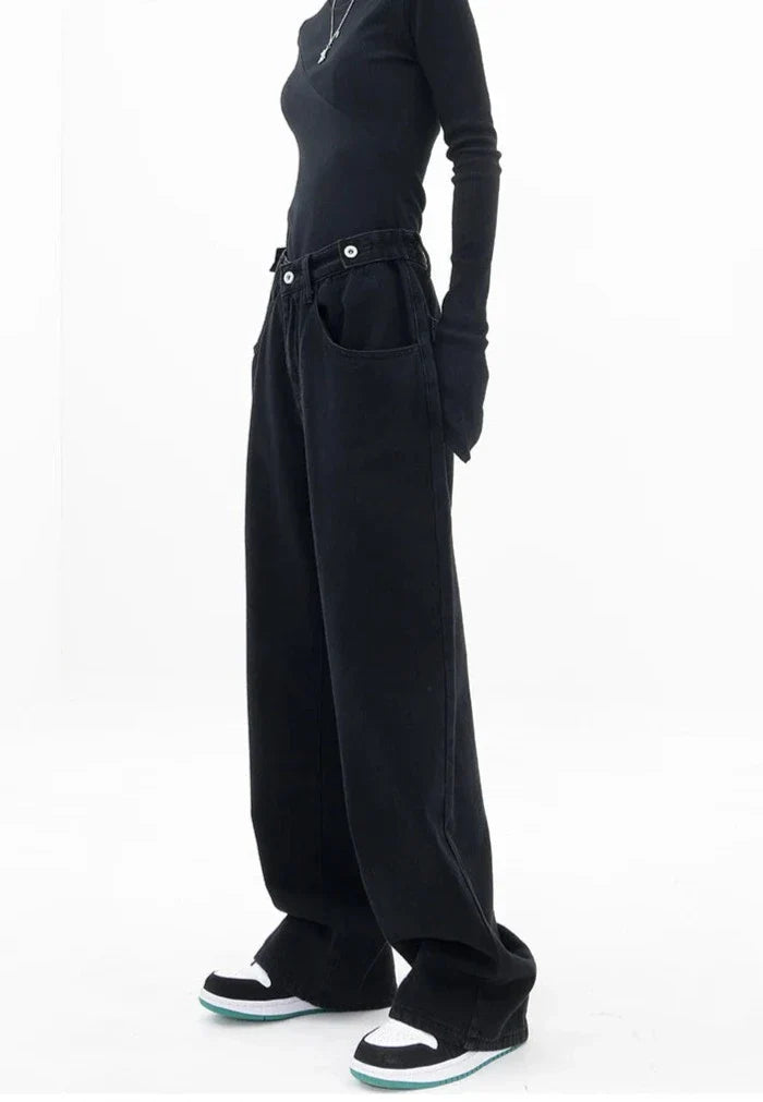 Casualowe jeansy z wysokim stanem