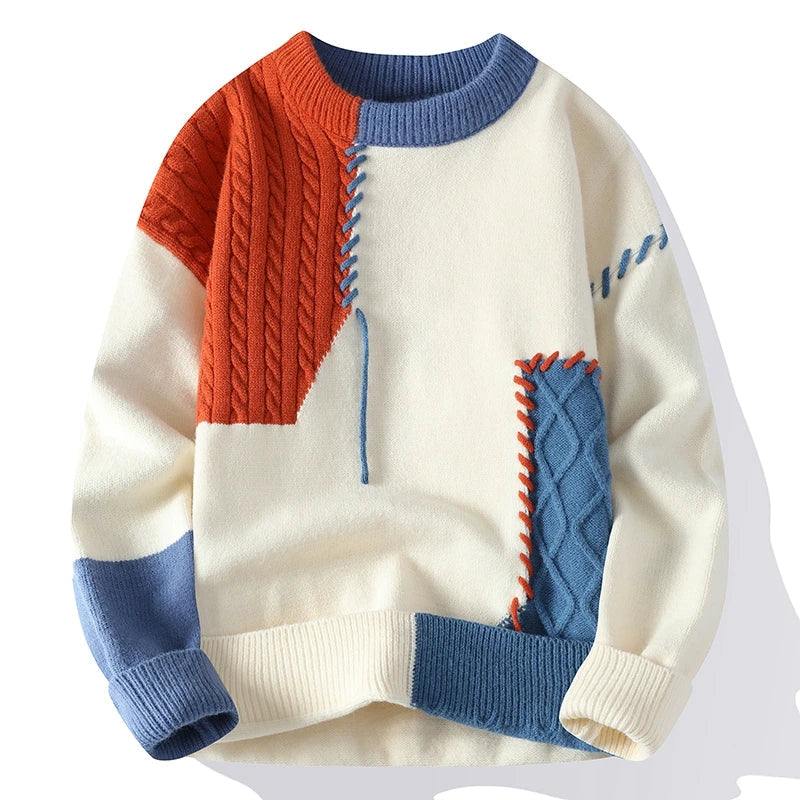 Sweter mieszany w stylu retro