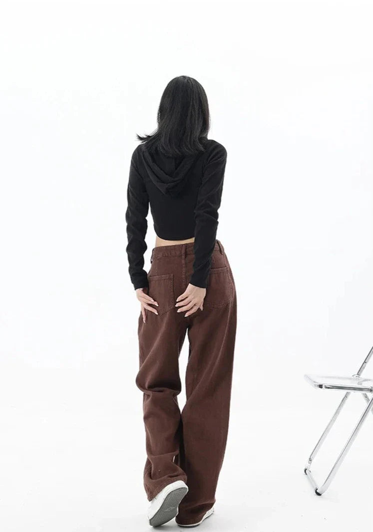 Casualowe jeansy z wysokim stanem