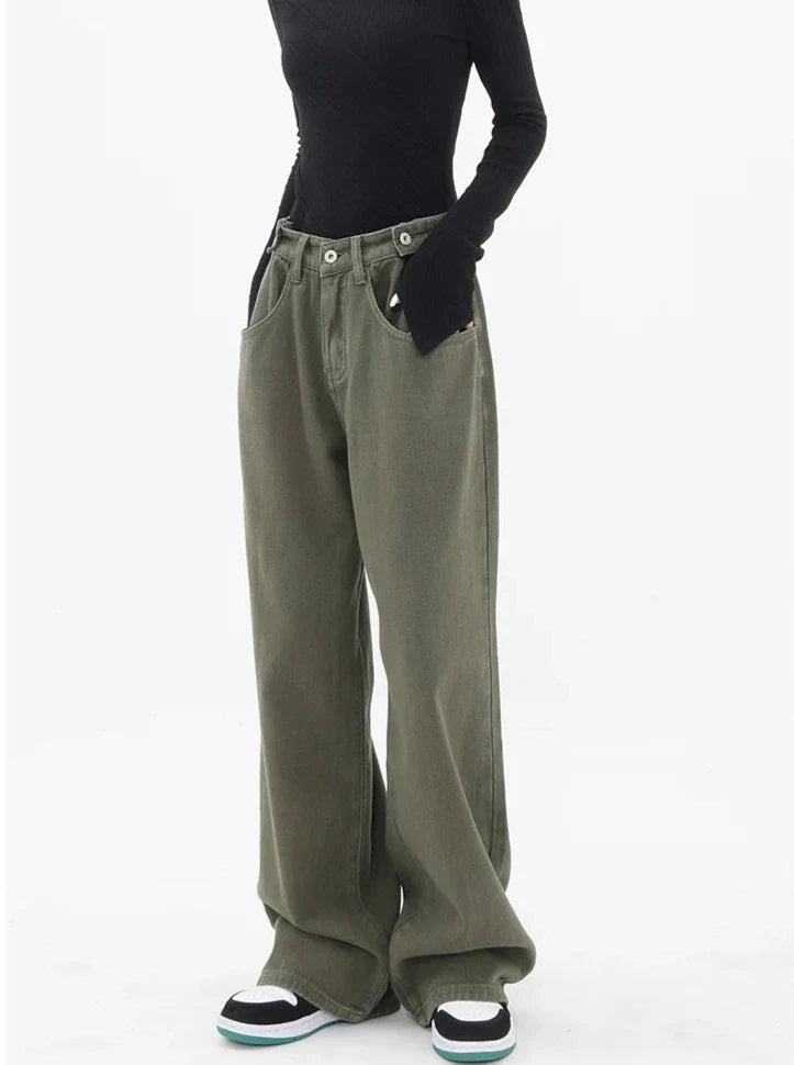 Casualowe jeansy z wysokim stanem