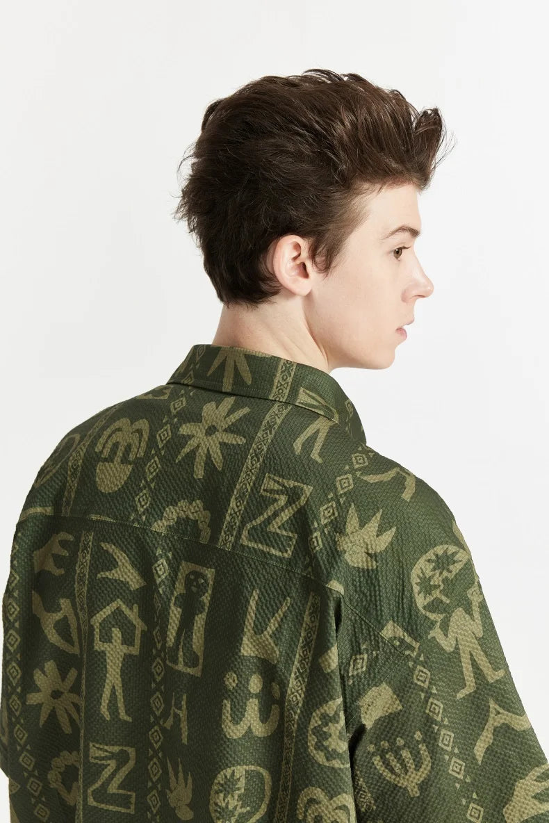 Koszula Seersucker z nadrukiem